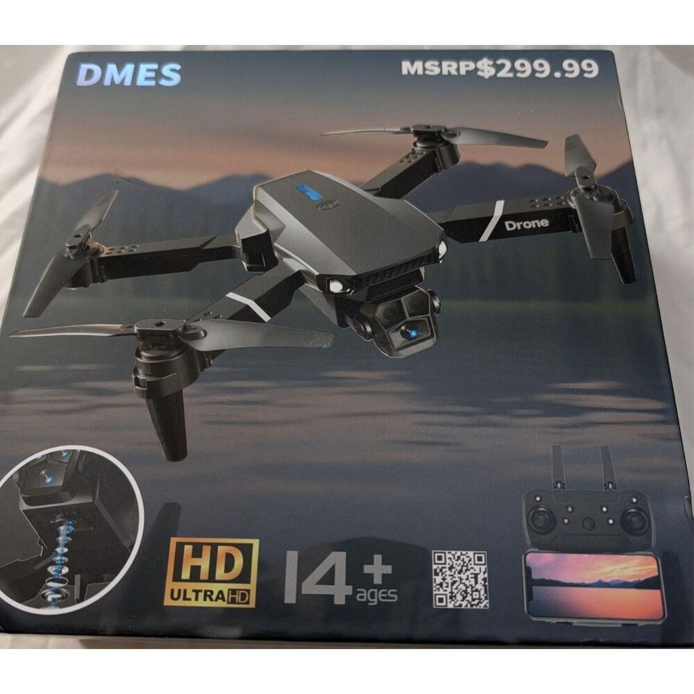 DMES Folding Drone HD Camera WiFi RC Quadcopter w/ Remote Battery Accessories
